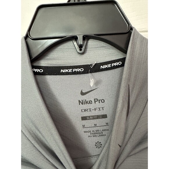 Size M Nike Mens Pro DRI-FIT Warm Long Sleeve Shirt Mock Neck Golf FB8515-084 - Picture 3 of 4